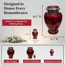 Load image into Gallery viewer, At Peace Memorials Hotep Red Adult Urn for Ashes
