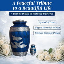 Load image into Gallery viewer, At Peace Memorials Dove Blue Urn for Ashes SET

