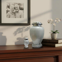Load image into Gallery viewer, At Peace Memorials Hotep Ivory Urn for Ashes SET
