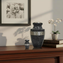 Load image into Gallery viewer, At Peace Memorials Tranquility Black Marble Urn for Ashes SET
