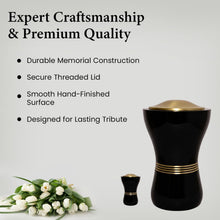 Load image into Gallery viewer, At Peace Memorials Canopic/Blessing Black Urn for Ashes SET
