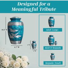 Load image into Gallery viewer, At Peace Memorials Dove Teal  Urn for Ashes SET
