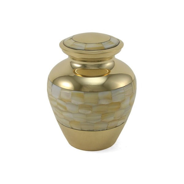 At Peace Memorials  Elite Mother of Pearl Extra Small Cremation Urn