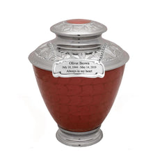 Load image into Gallery viewer, Large/Adult 200 Cubic Inches Elegance Pearl Red Brass Funeral Cremation Urn
