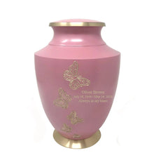 Load image into Gallery viewer, Large/Adult 200 Cubic Inches Solace Golden Butterfly Funeral Cremation Urn
