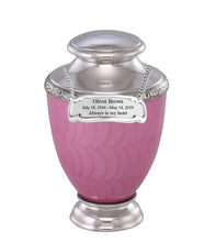 Load image into Gallery viewer, Large/Adult 200 Cubic Inches Zejtar Pink Pearl Metal Funeral Cremation Urn
