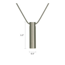 Load image into Gallery viewer, Stainless Steel Pewter Cylinder and Chain Funeral Cremation Urn for Ashes
