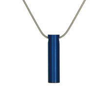 Load image into Gallery viewer, Stainless Steel Blue Cylinder and Chain Funeral Cremation Urn for Ashes
