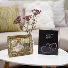 Load image into Gallery viewer, Monumental Memorials Hearts Pink Black, Extra Small Urn
