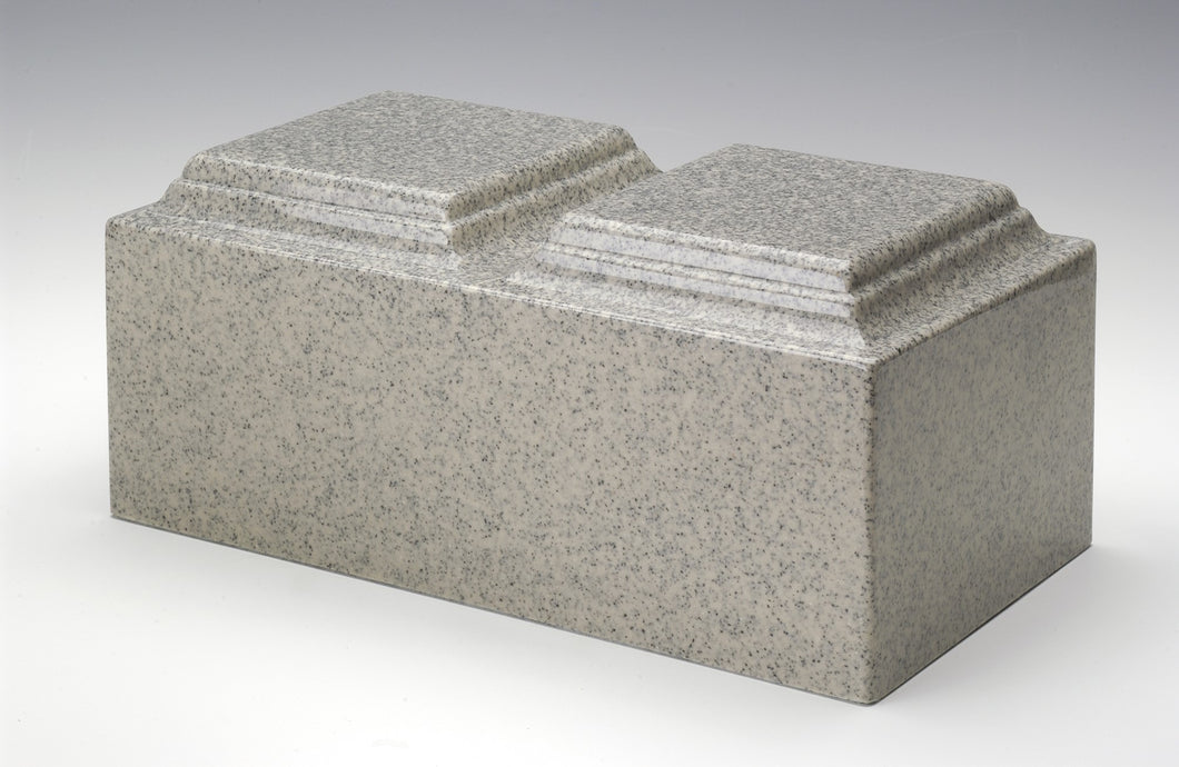 At Peace Memorials Cultured Granite Companion Urn 420 Cubic Inches (Mist Grey) TSA Approved