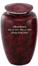 Load image into Gallery viewer, At Peace Memorials Classic Red Cremation Urn for ashes 200 CI
