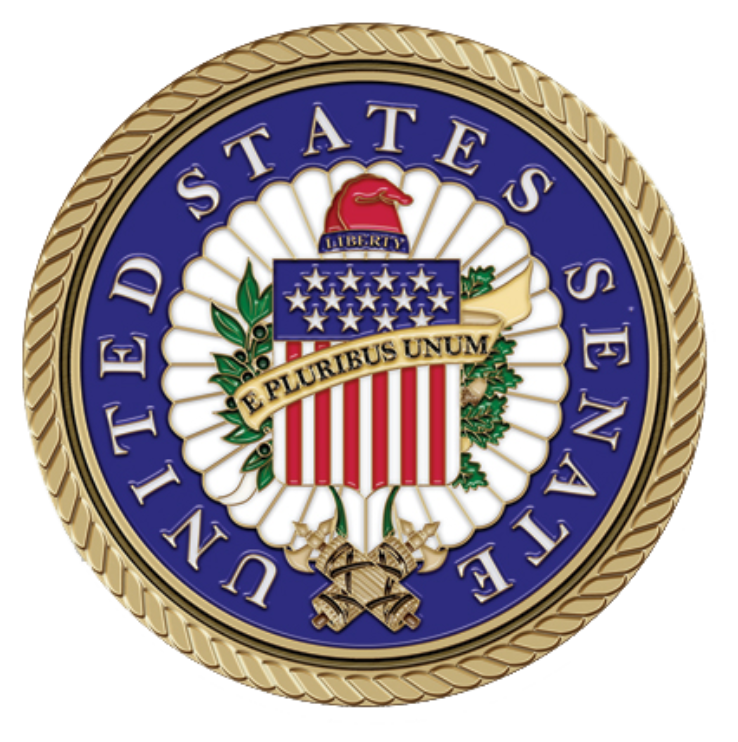 Senator Medallion for Box Cremation Urn/Flag Case - 3 Inch Diameter