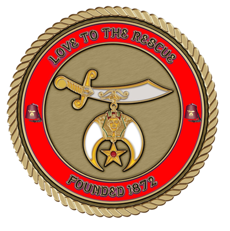 Shriners – Red Band Medallion for Box Cremation Urn/Flag Case - 3 Inch Diameter