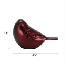 Load image into Gallery viewer, Solid Brass Crimson Songbird Keepsake Funeral Cremation Urn for ashes
