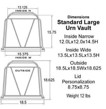 Load image into Gallery viewer, At Peace Memorials Standard White Funeral Cremation Urn Vault - Large 18"
