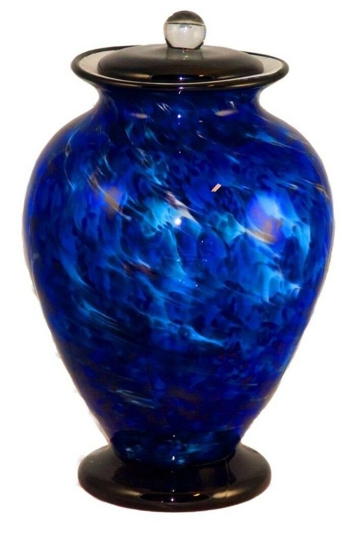 XL/Companion 400 Cubic Inch Venice Water Funeral Glass Cremation Urn for Ashes