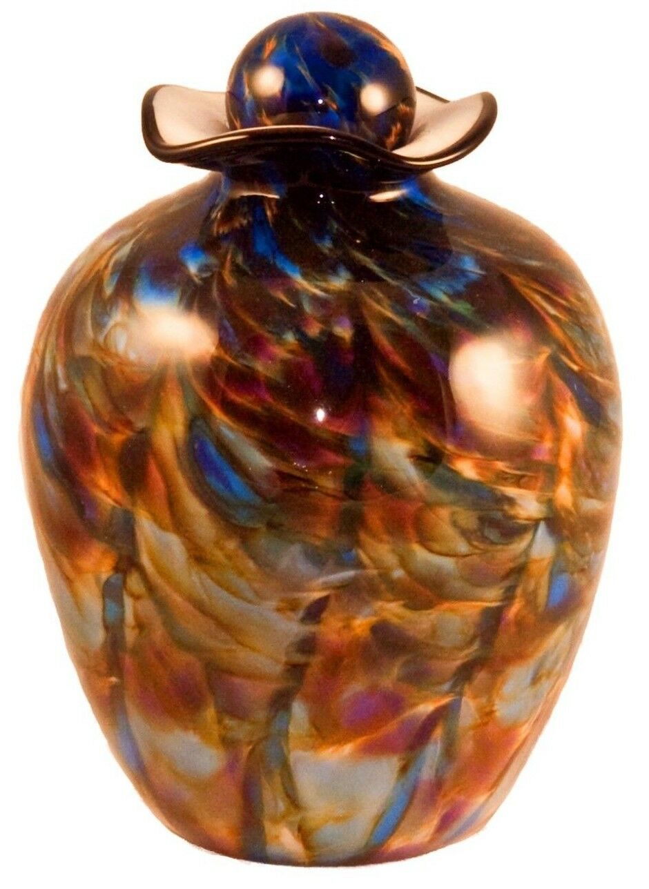 XL/Companion 400 Cubic Inch Rome Evening Funeral Glass Cremation Urn for Ashes