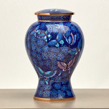 Load image into Gallery viewer, Cloisonne Butterfly Adult 200 Cubic Inches Funeral Cremation Urn for Ashes
