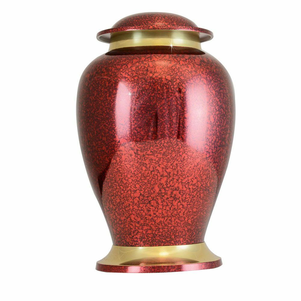 Large/Adult 228 Cubic Inches Gleaming Red Brass Cremation Urn for Ashes