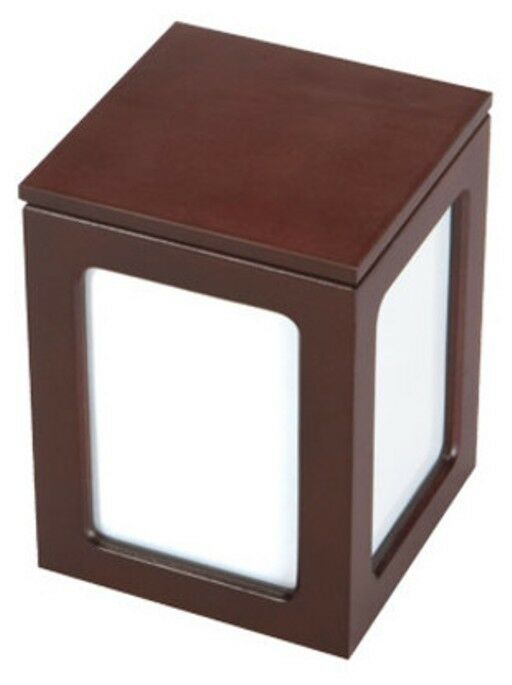 Small/Keepsake Brown Wood 80 Cubic Inches Funeral Cremation Urn with Photo Frame