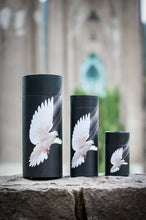 Load image into Gallery viewer, Small/Keepsake 90 Cubic In. Flying Dove Scattering Tube Cremation Urn for Ashes
