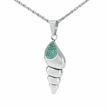 Load image into Gallery viewer, Blue Seashell Stainless Steel Pendant/Necklace Funeral Cremation Urn for Ashes
