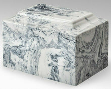 Load image into Gallery viewer, Classic Marble White &amp; Black 100 Cubic Inches Cremation Urn Ashes, TSA Approved

