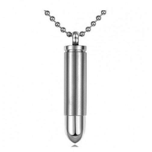 357 Magnum Bullet Stainless Steel Pendant/Necklace Cremation Urn for Ashes