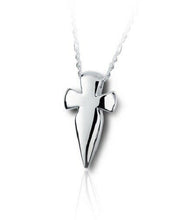 Load image into Gallery viewer, Sterling Silver Hunter&#39;s Cross Funeral Cremation Urn Pendant for Ashes w/Chain
