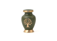 Load image into Gallery viewer, 6 Keepsake Set Green Tree Of Life Funeral Cremation Urns for Ashes, 5 Cubic Inches each
