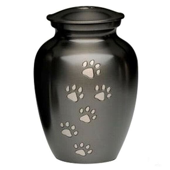 Small/Keepsake 85 Cubic Inch Paw Print Slate Pet Funeral Cremation Urn