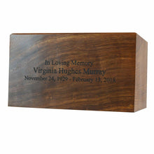 Load image into Gallery viewer, Large/Adult 200 Cubic Inches Windsor Wood Funeral Cremation Urn for Ashes
