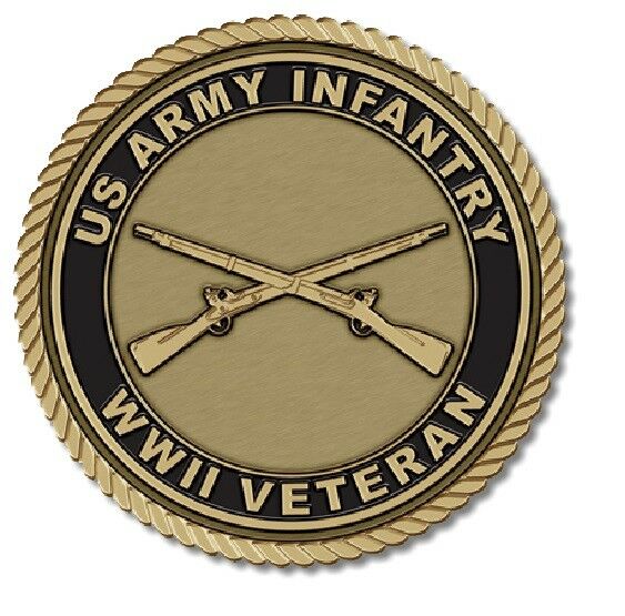Army Infantry Medallion for Box Cremation Urn/Flag Case - 4 Inch Diameter