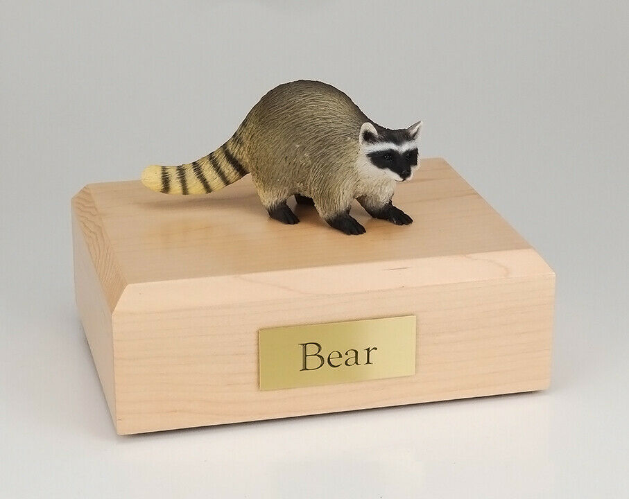 Raccoon Figurine Wildlife Cremation Urn Available in 3 Diff. Colors & 4 Sizes
