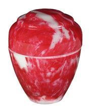 Load image into Gallery viewer, Small/Keepsake 18 Cubic Inch Red Vase Cultured Marble Cremation Urn for Ashes
