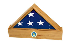 Load image into Gallery viewer, Large/Adult 220 Cubic Inches Oak Flag Case Funeral Cremation Urn for Ashes
