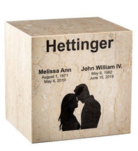 Load image into Gallery viewer, Extra-Large/Companion 500 Cub. In. Cream/Tan Color Marble Funeral Cremation Urn
