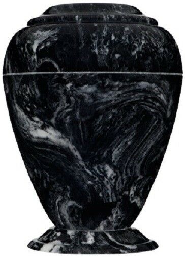 Large 235 Cubic Inch Georgian Vase Black Marlin Cultured Marble Cremation Urn