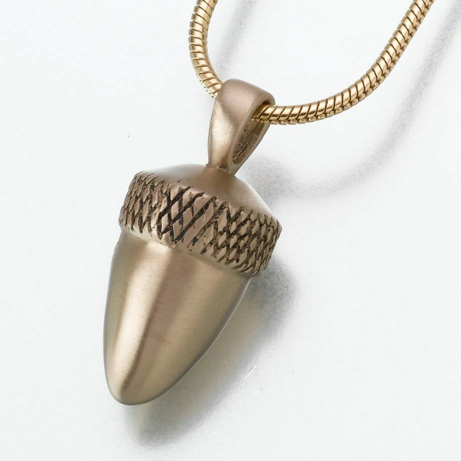 Brass Acorn Memorial Jewelry Pendant Funeral Cremation Urn