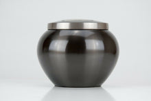 Load image into Gallery viewer, 45 Cubic Inches Nickel/Gray Brass Pawprint Pet Jar Urn for Cremation Ashes
