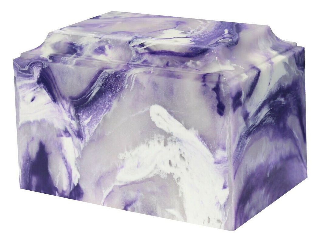 Large/Adult 225 Cubic Inch Tuscany Purple Cultured Onyx Cremation Urn for Ashes