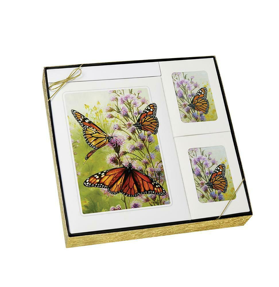 Butterfly Theme Stationery Box Set & 200 Cubic Inch Funeral Cremation Urn