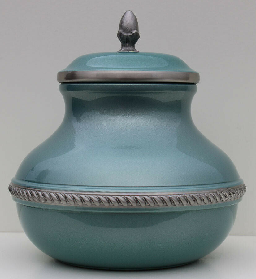 Small/Keepsake 70 Cubic Inch Light Blue/Green Pewter Odyssey Cremation Urn