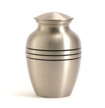 Load image into Gallery viewer, Solid Brass Classic Pewter Color Child/Pet Funeral Cremation Urn, 40 Cubic Inch
