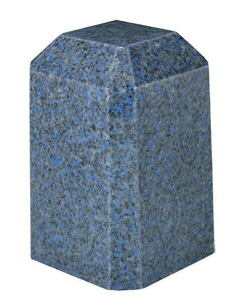 Small/Keepsake 36 Cubic Inch Blue Square Cultured Granite Cremation Urn Ashes