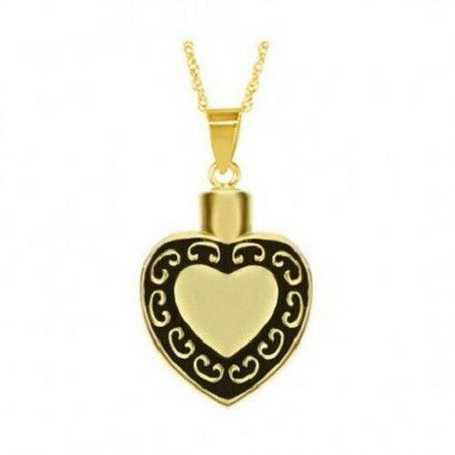 18K Solid Gold Mini Heart Pendant/Necklace Funeral Cremation Urn for Ashes