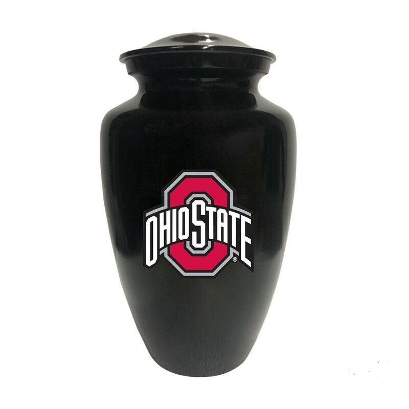 Large/Adult 220 Cubic Inch Ohio State Buckeyes Black Aluminum Cremation Urn
