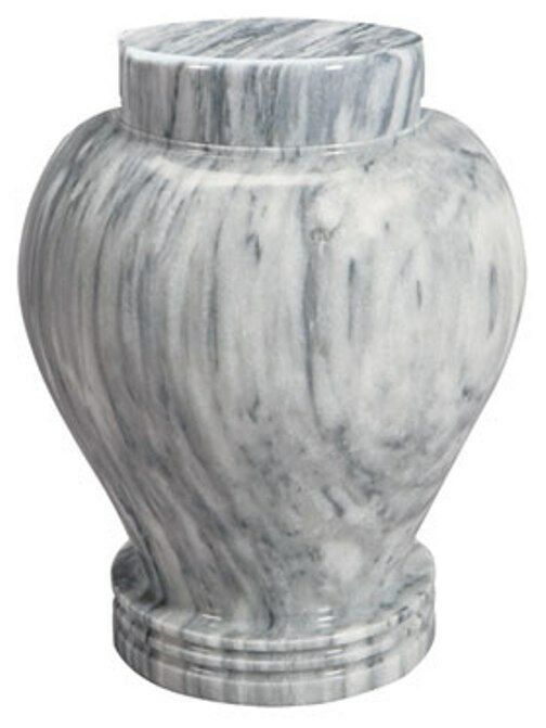Large/Adult 230 Cubic Inches Silver Cloud Natural Marble Cremation Urn
