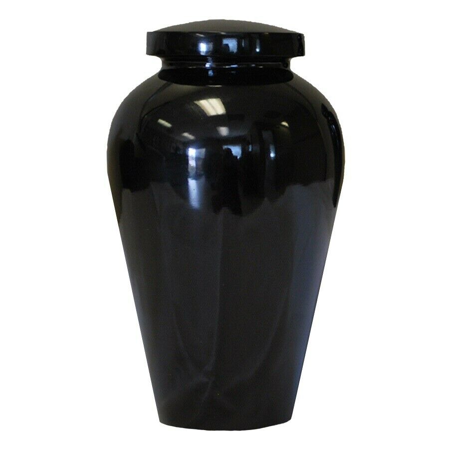 Small/Keepsake 86 Cubic Inch Black Athenian Funeral Cremation Urn for Ashes