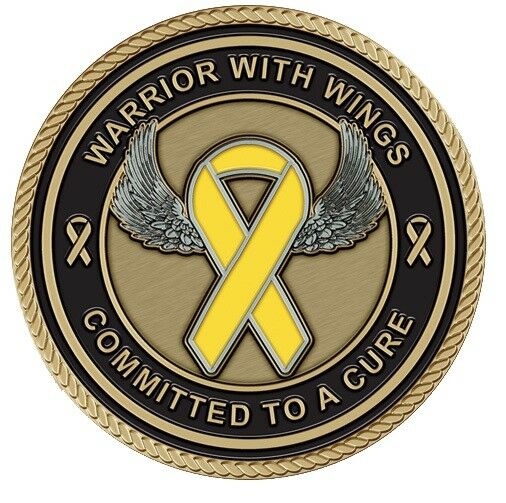 Childhood Cancer Yellow Ribbon Medallion for Box Cremation Urn/Flag Case-3